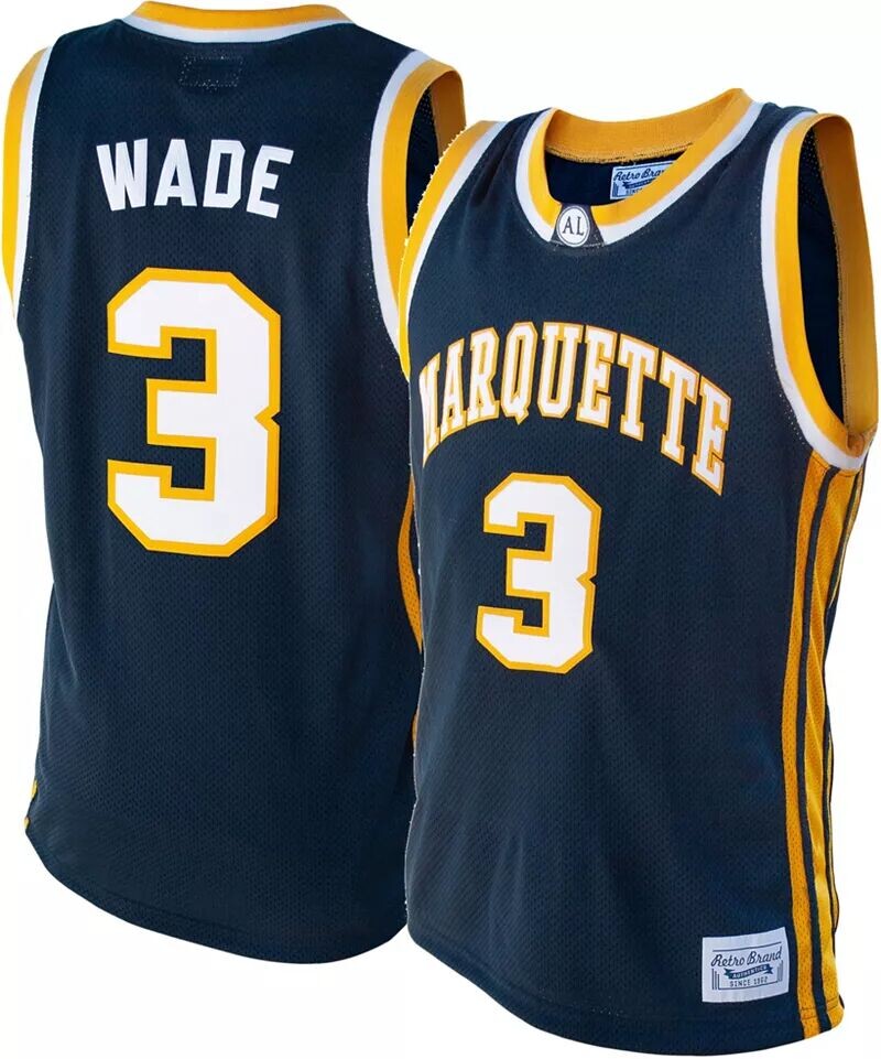 

Оригинальная Мужская баскетбольная майка Retro Brand Marquette Golden Eagles Дуэйн Уэйд #3, синяя копия
