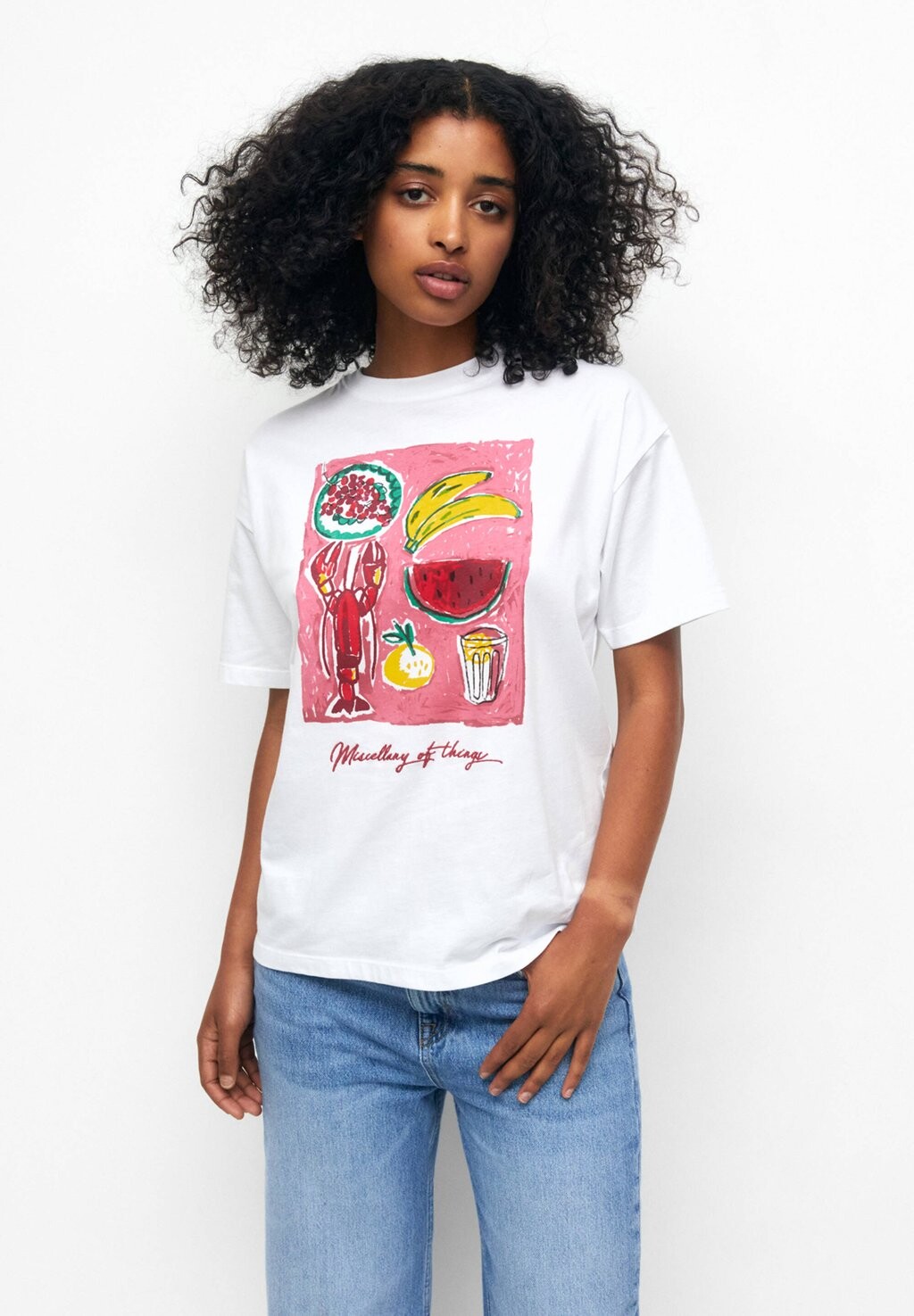 

Футболка с принтом PULL&BEAR, белый