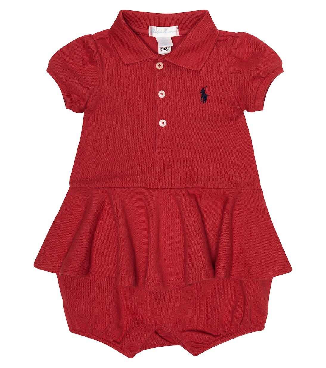 

Детское хлопковое боди с баской Polo Ralph Lauren Kids, красный