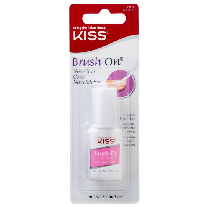 Косметическая кисть Brush On Pegamento para Uñas Kiss, Transparente лак для ногтей c тонкой кисточкой catrice artful nail 3 мл