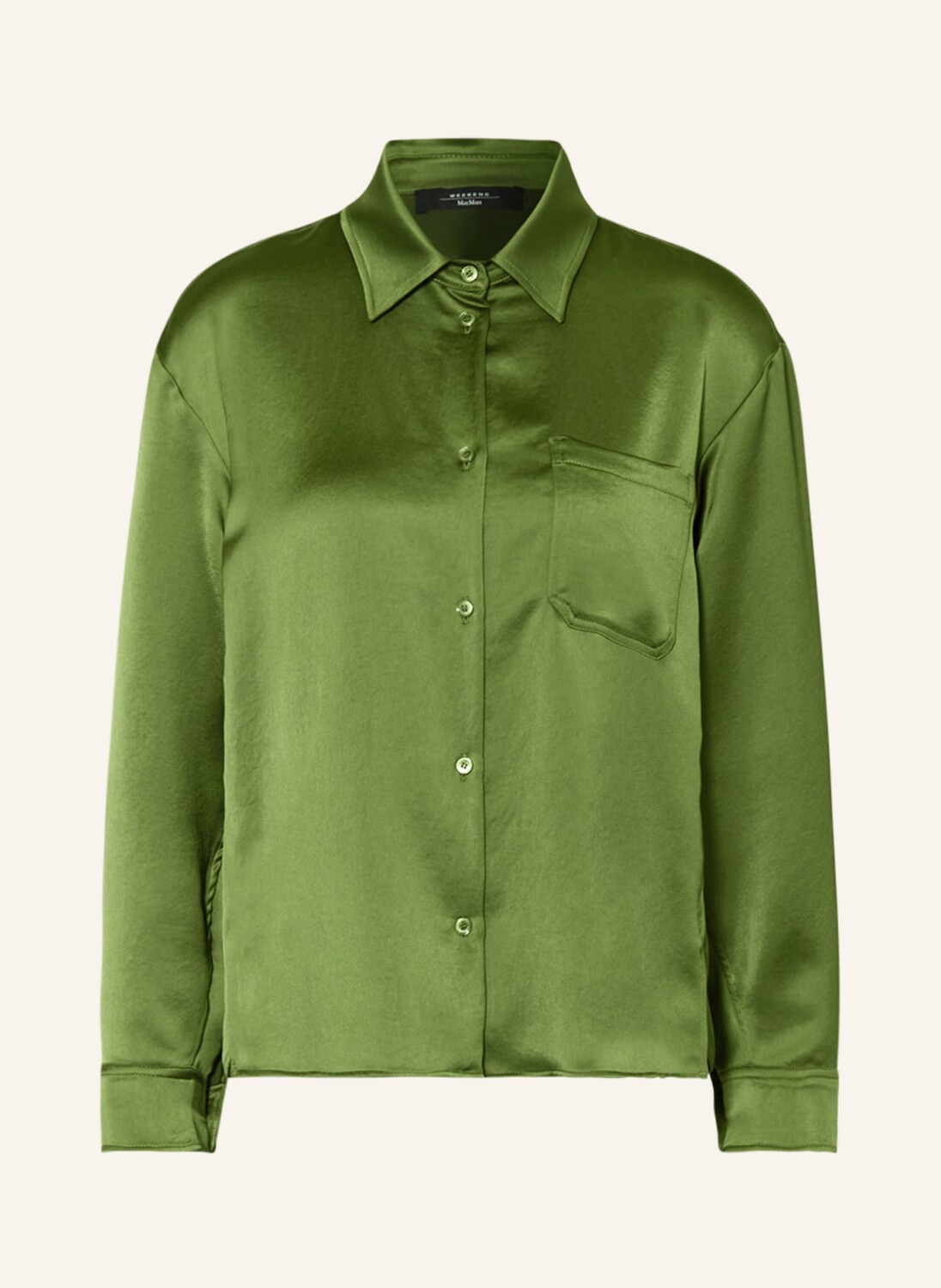 

Рубашка WEEKEND MaxMara bluse CARIOCA aus Satin, светло-зеленый