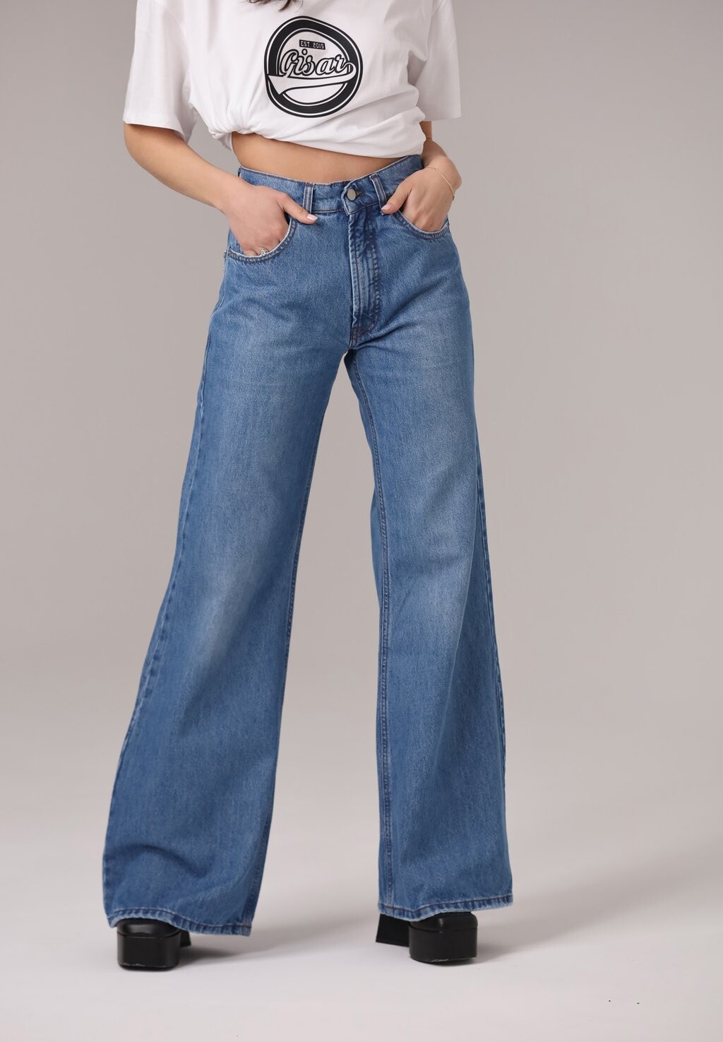 

Джинсы Bootcut #GISAR, темно-синий деним