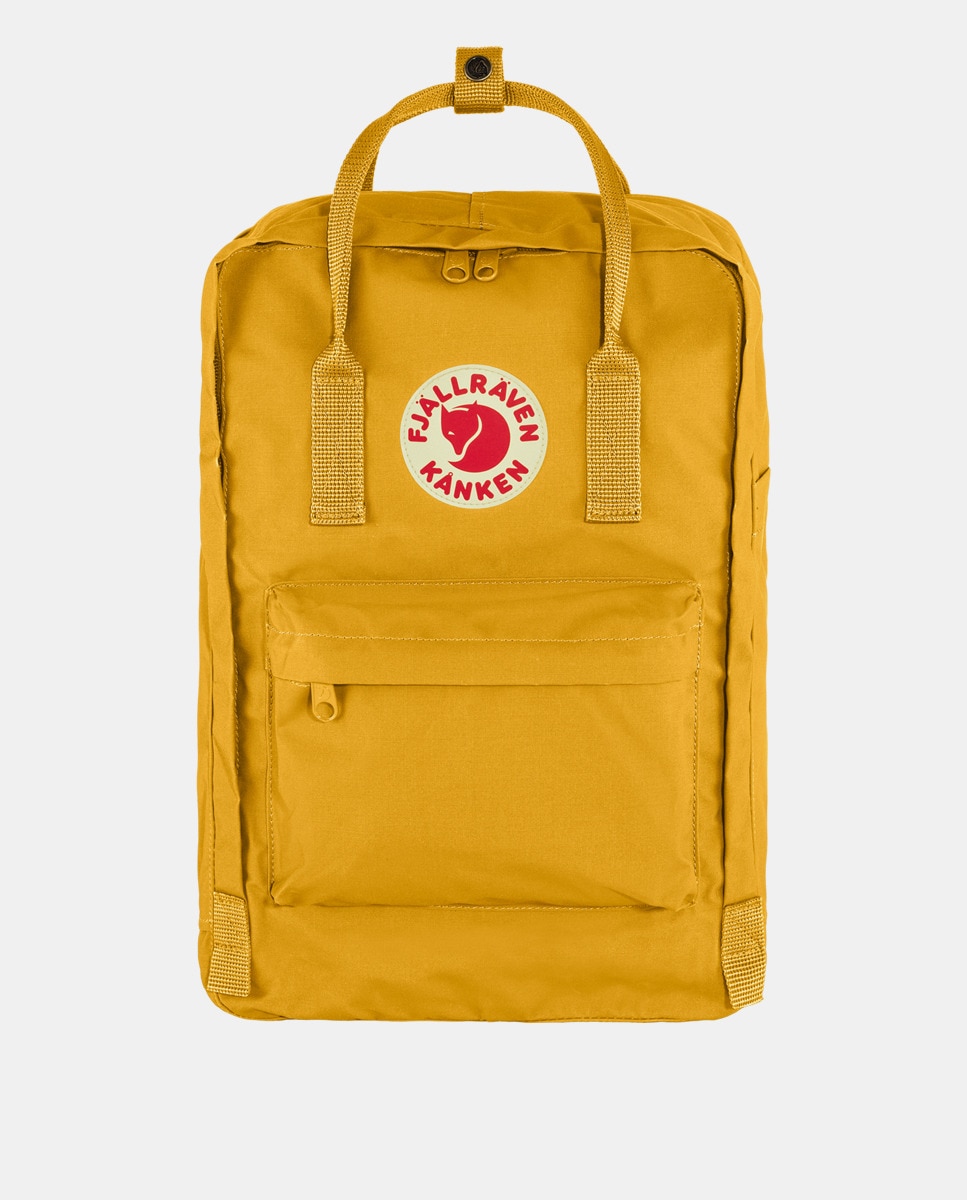 Желтый рюкзак для ноутбука Kanken 15 дюймов с внешним карманом Fjällräven, желтый фото