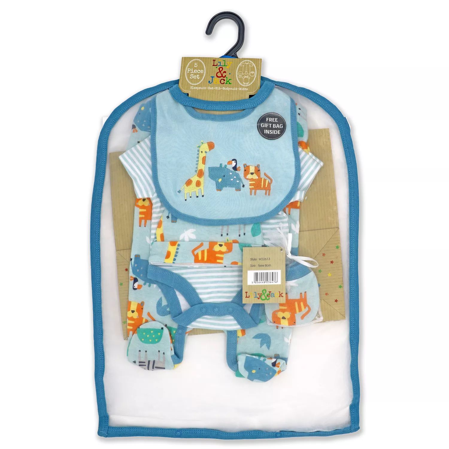 bye bye paris mother baby care bag hi̇gh quality warranty period month 12 Подарочный набор Aqua Safari для мальчиков и девочек из 5 предметов в сетчатой ​​сумке Rock A Bye Baby Boutique