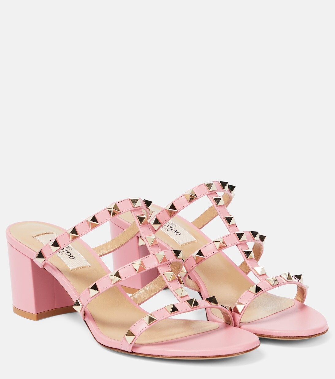 

Кожаные сандалии Rockstud Valentino Garavani, розовый