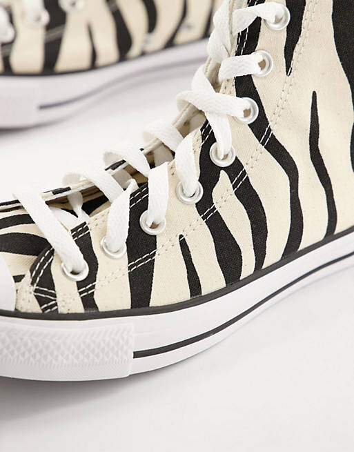

Бежевые кроссовки Converse Chuck Taylor All Star Hi с зебровым принтом, Бежевый