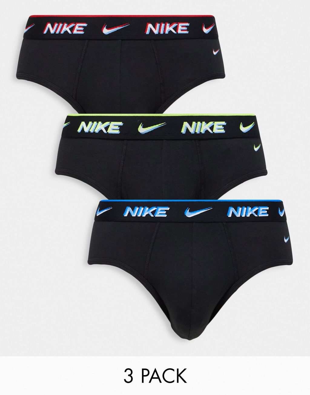

Комплект из трех хлопковых трусов Nike Dri-Fit черного цвета