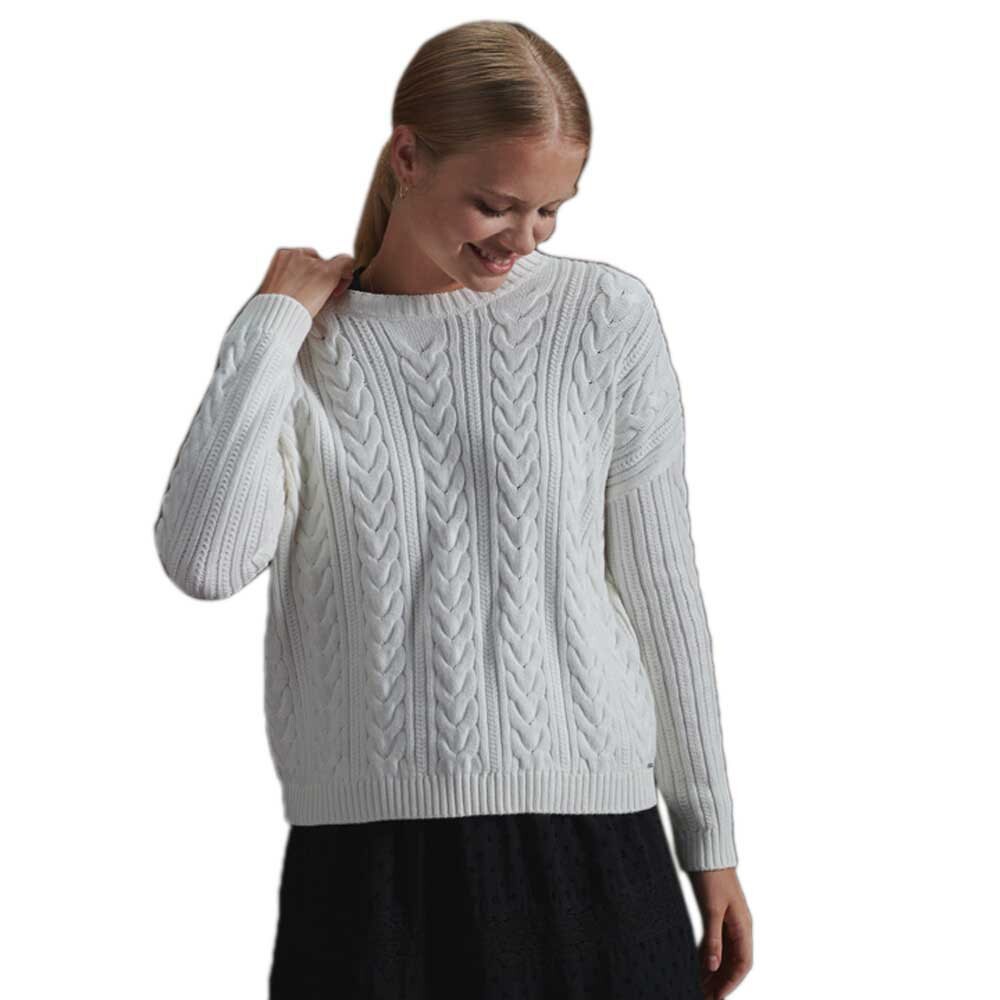 

Свитер Superdry Dropped Shoulder Cable Crew, белый
