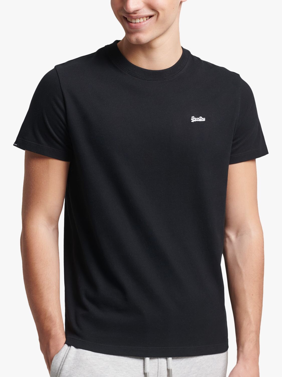 

Футболка с микровышивкой Superdry из органического хлопка, черная