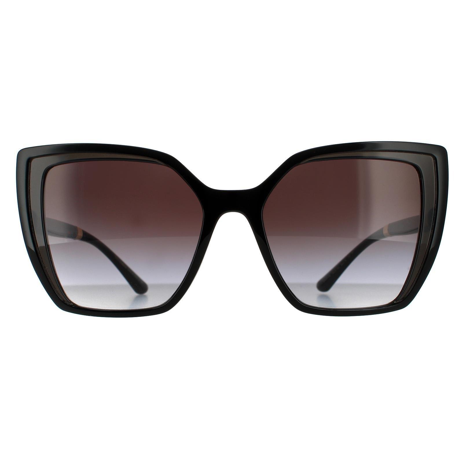 Квадратные черные и прозрачные серые темно-серые солнцезащитные очки с градиентом Dolce & Gabbana, черный