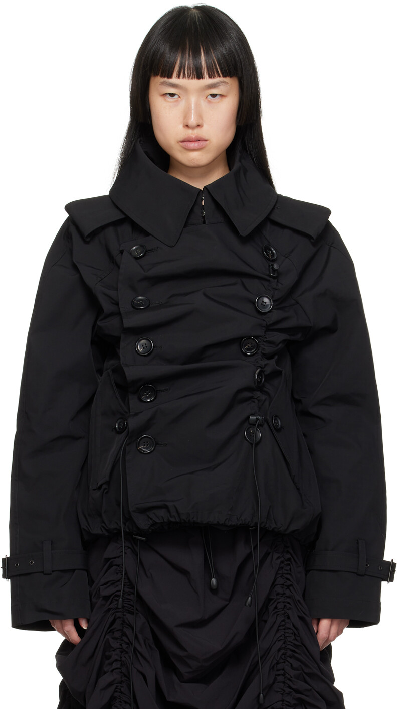 

Черная куртка со сборками Junya Watanabe, Черный
