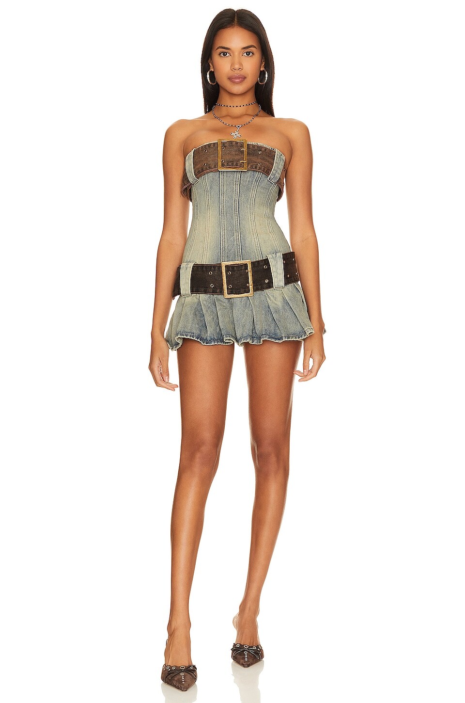 

Платье Jaded London Chelsea Denim Kilt, цвет Blue Denim