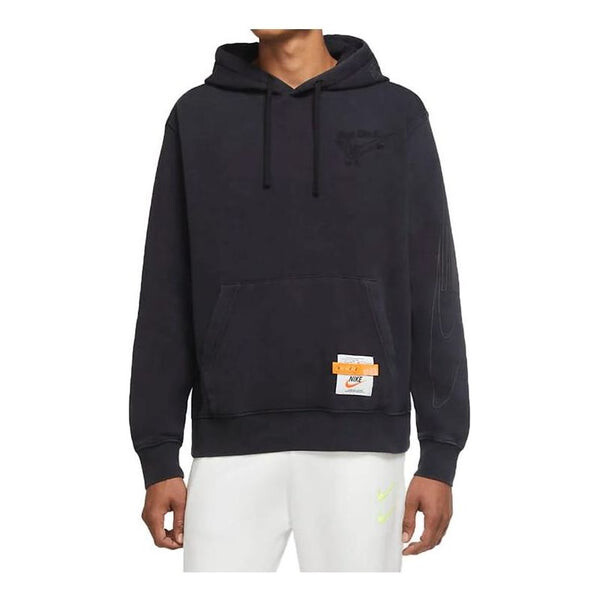 Толстовка Nike Drip Wash With Print Hoodie 'Washed Black', черный