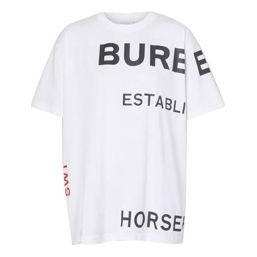 Футболка Burberry Horseferry Print Cotton Loose-Fitting White, белый