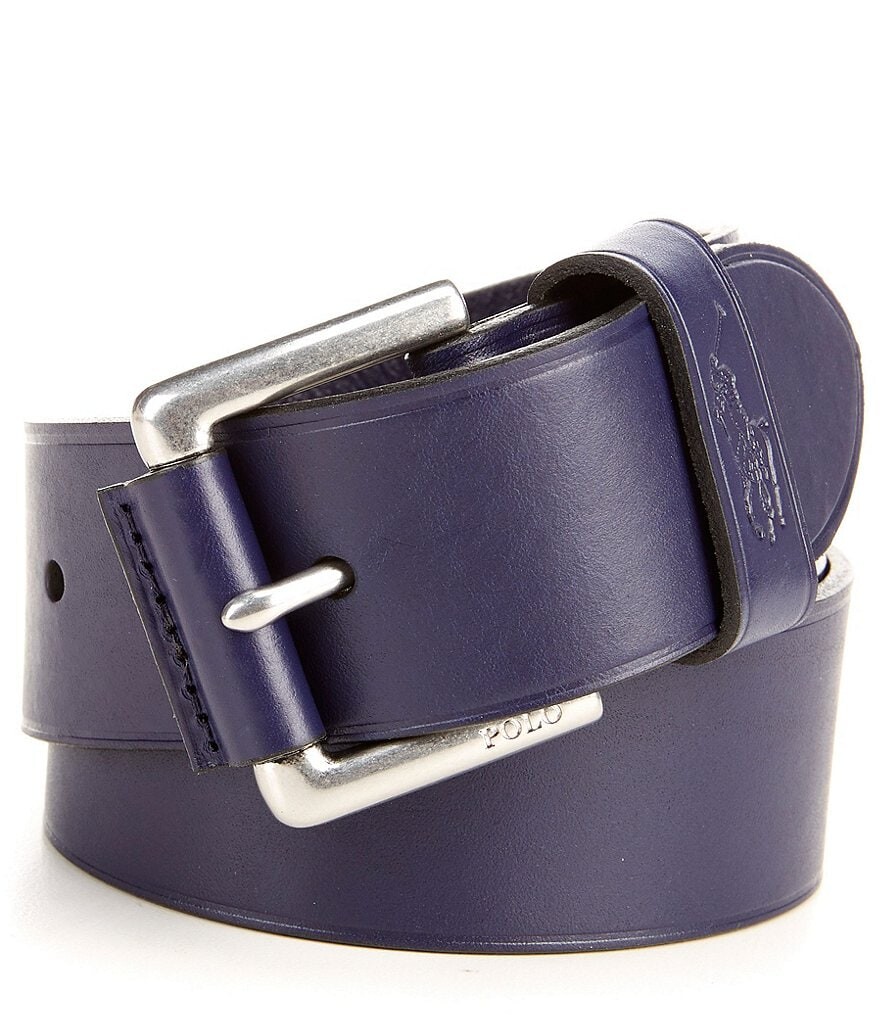 

Кожаный ремень Polo Ralph Lauren, синий
