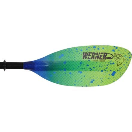 Двухкомпонентное весло Shuna с крючком - прямой вал Werner, цвет Lime Drift
