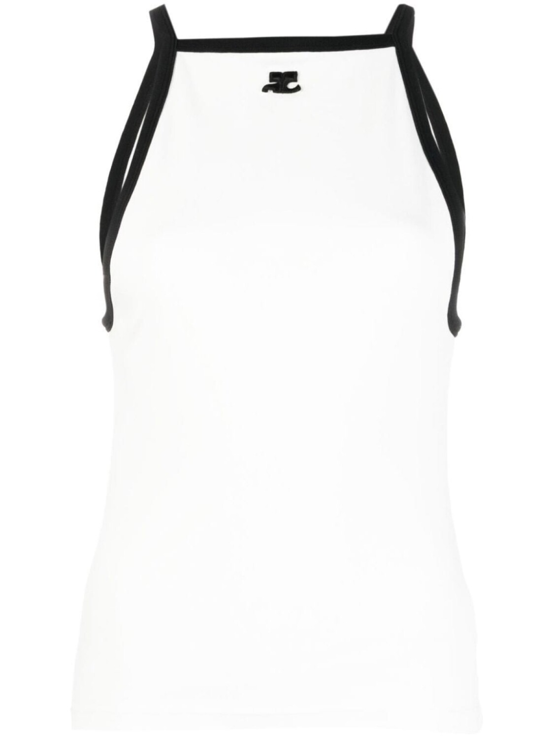 

Courrèges топ с вышитым логотипом, белый