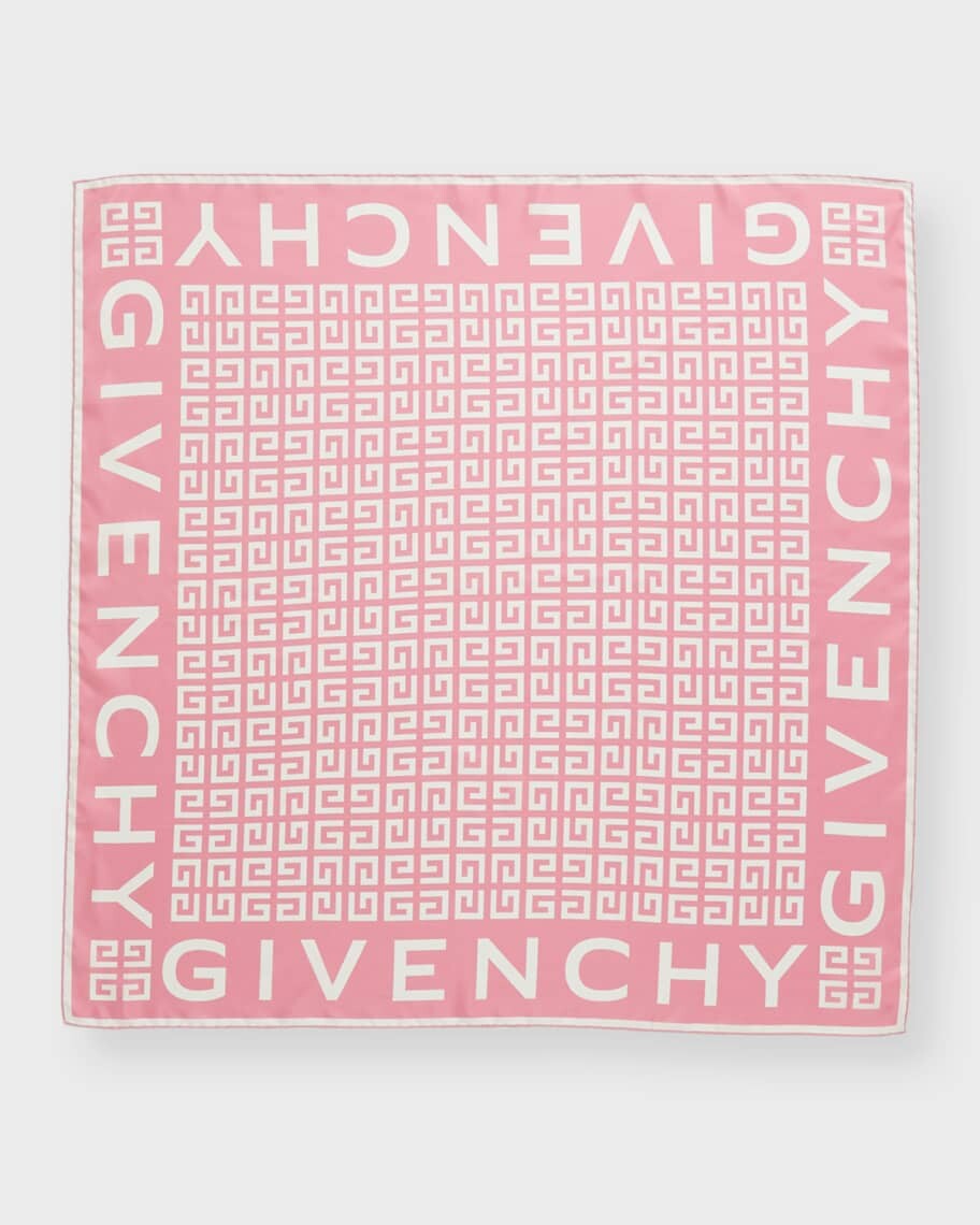 

Розовый квадратный шелковый шарф с монограммой 4G Givenchy