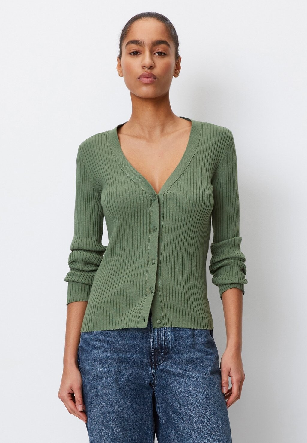 

Кардиган V-NECK-SLIM AUS-MIX Marc O'Polo DENIM, цвет green bamboo