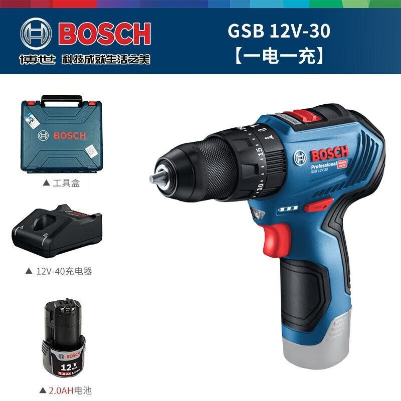 Ударная дрель Bosch GSR12V-30 + аккумулятор, зарядное устройство