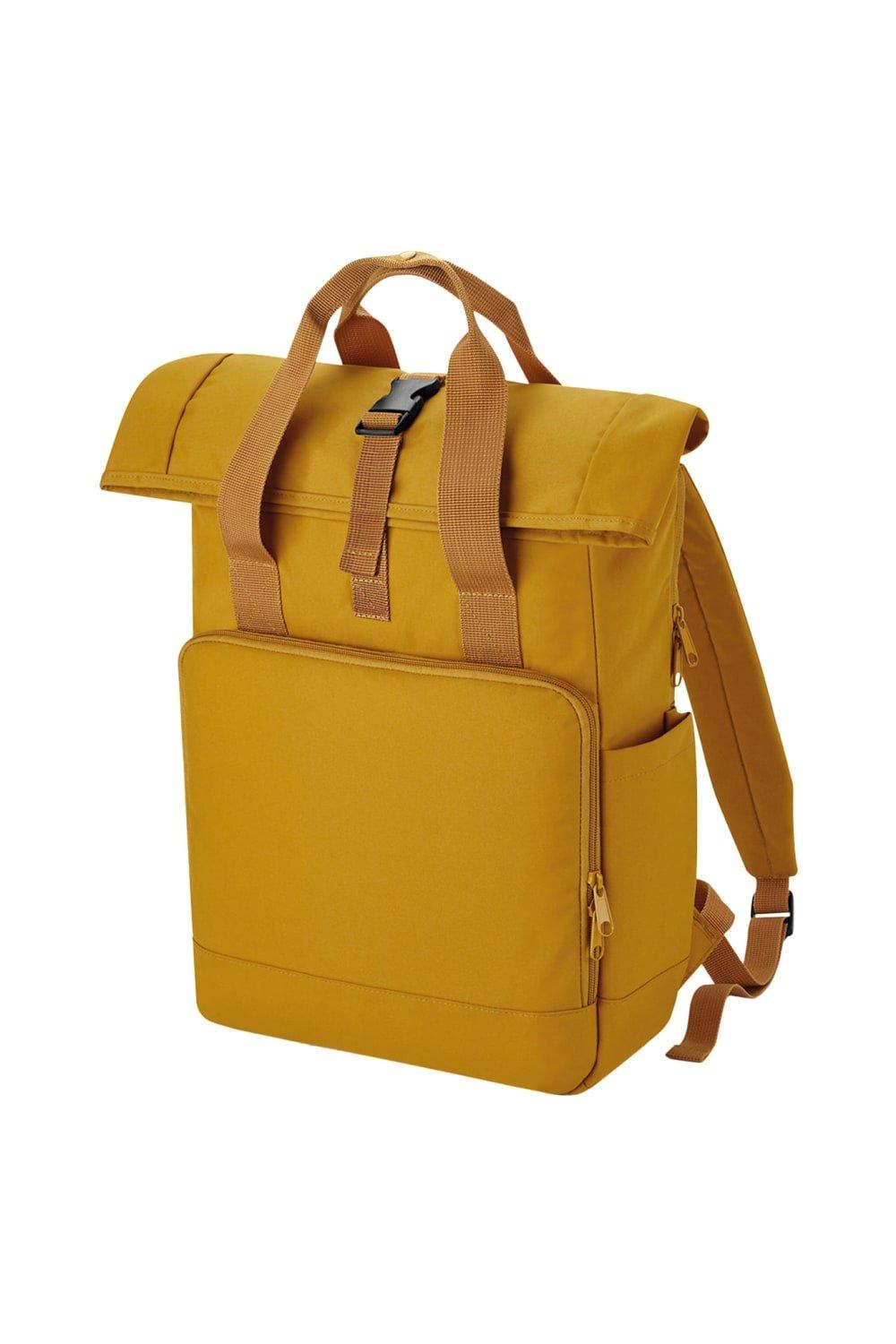 Рюкзак Roll Top из переработанного материала с двумя ручками Bagbase, желтый