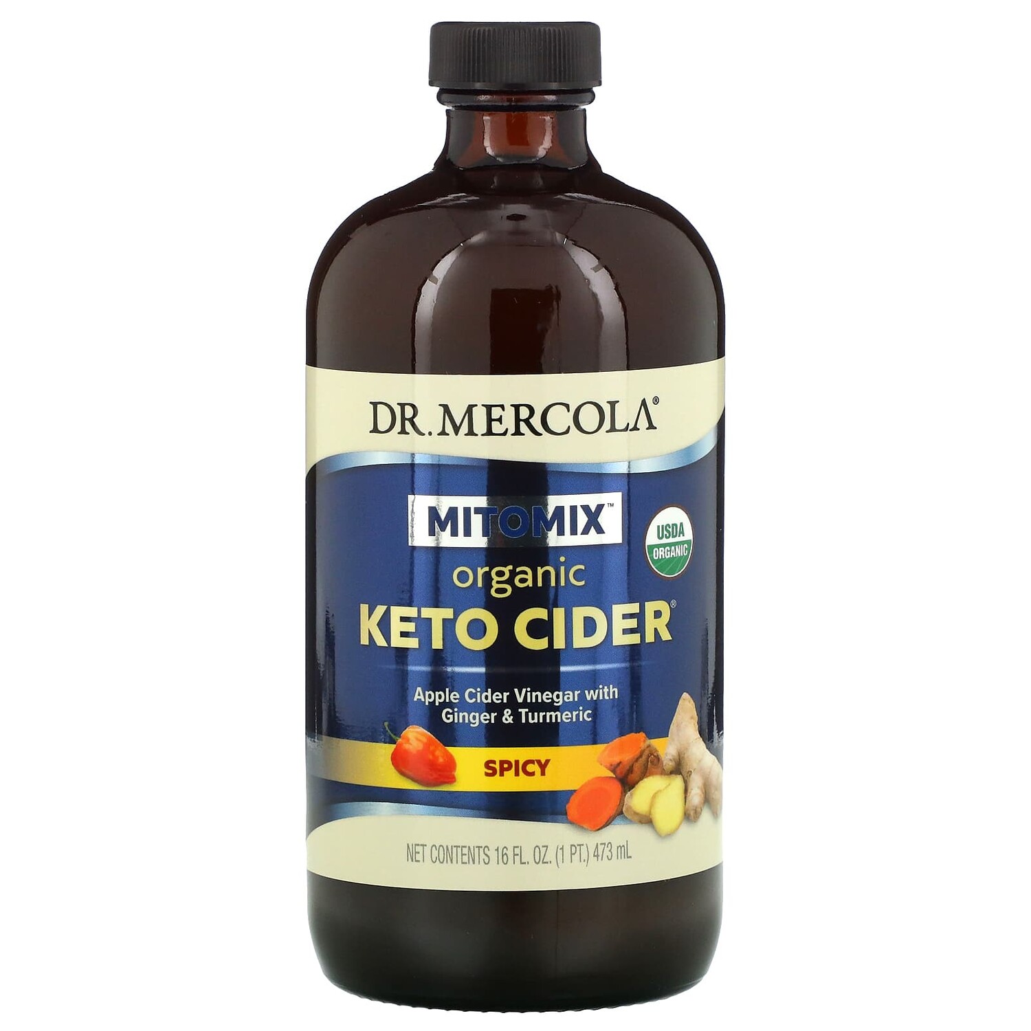 

Органический яблочный кетоуксус, острый, 473 мл (16 унций), Dr. Mercola