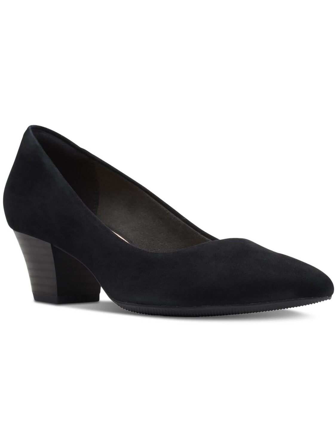 

Женские полированные туфли Teresa Step с острым носком Clarks, цвет Black Suede