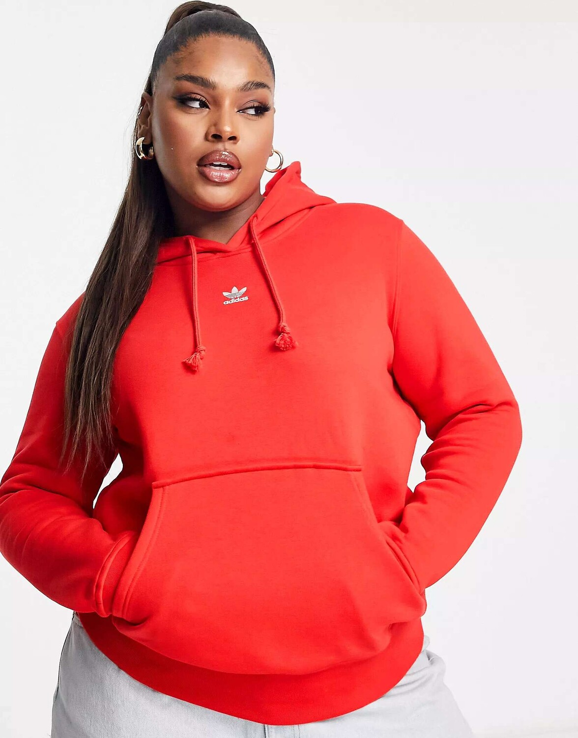 

Толстовка adidas Originals Plus Essential красного цвета с центральным логотипом, Красный