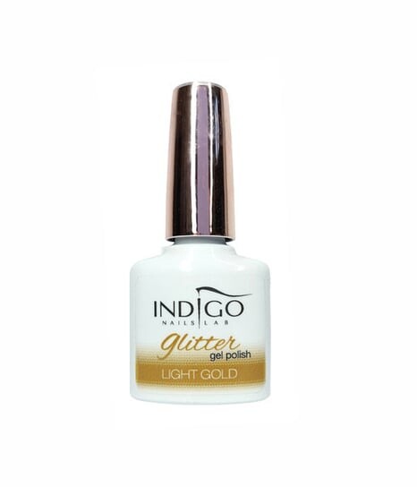 

Гибридный лак индиго Light Gold Glitter 7мл, Indigo