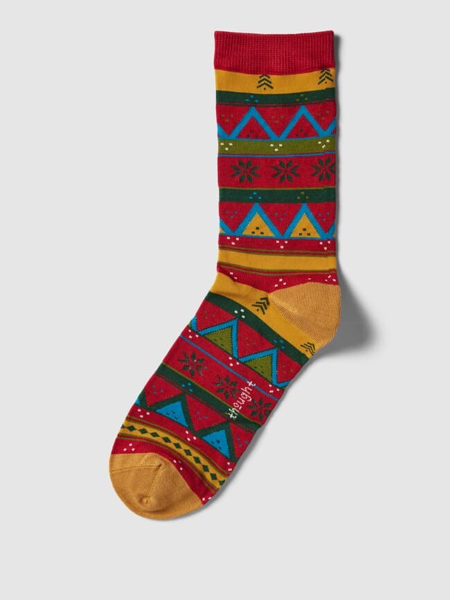

Носки с микс-рисунком модель "Casper Bamboo Fairisle" Thought, красный