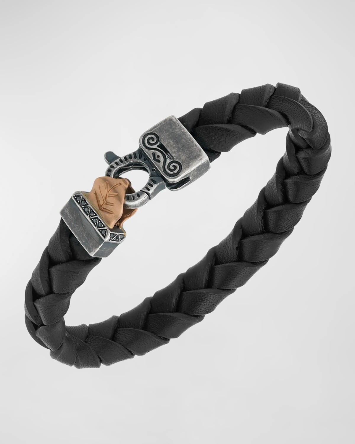 

Мужской широкий кожаный браслет Flaming Tongue Marco Dal Maso, цвет Black/Yellow Sapphires