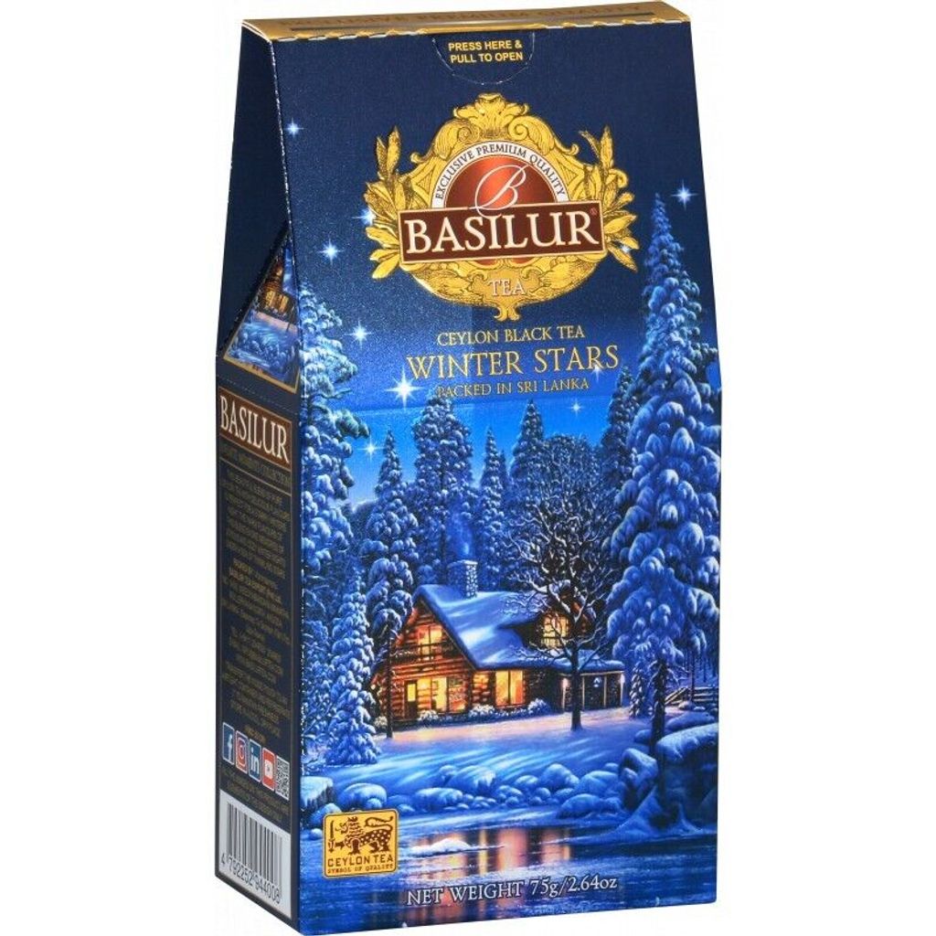 

Чай Basilur черный листовой из пакетика Ceylon WINTER STARS 75 г