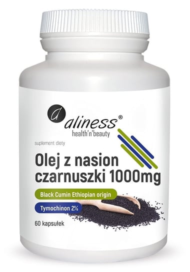 Aliness, Масло семян черного тмина 2% 1000 мг, 60 капсул MedicaLine