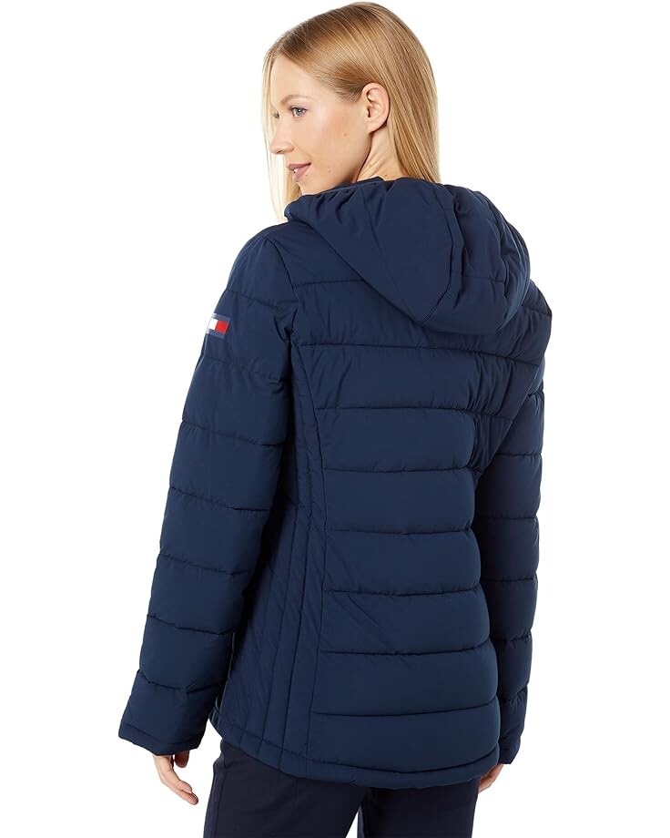 

Куртка Tommy Hilfiger Hooded Chevron Quilt Packable Jacket, темно-синий