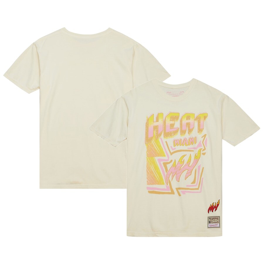 

Футболка с коротким рукавом Mitchell & Ness Miami Heat, кремовый