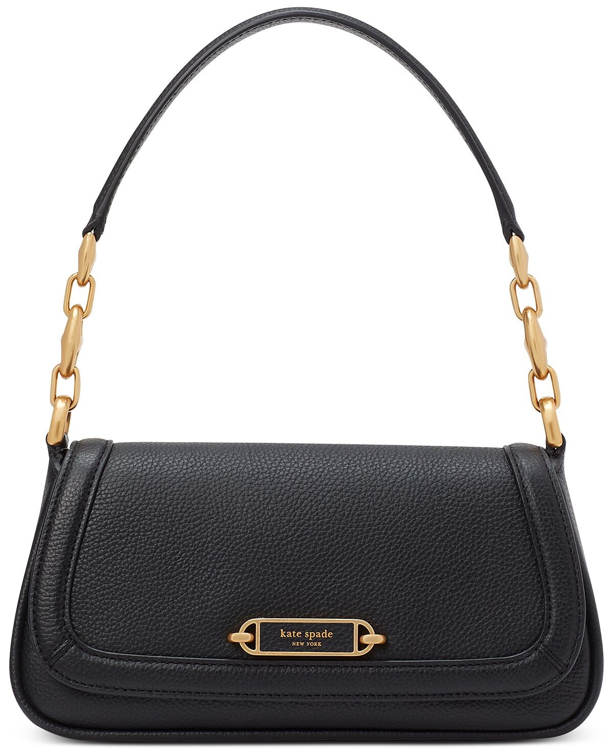 

Сумка на плечо Gramercy из шагреневой кожи с клапаном среднего размера kate spade new york, черный
