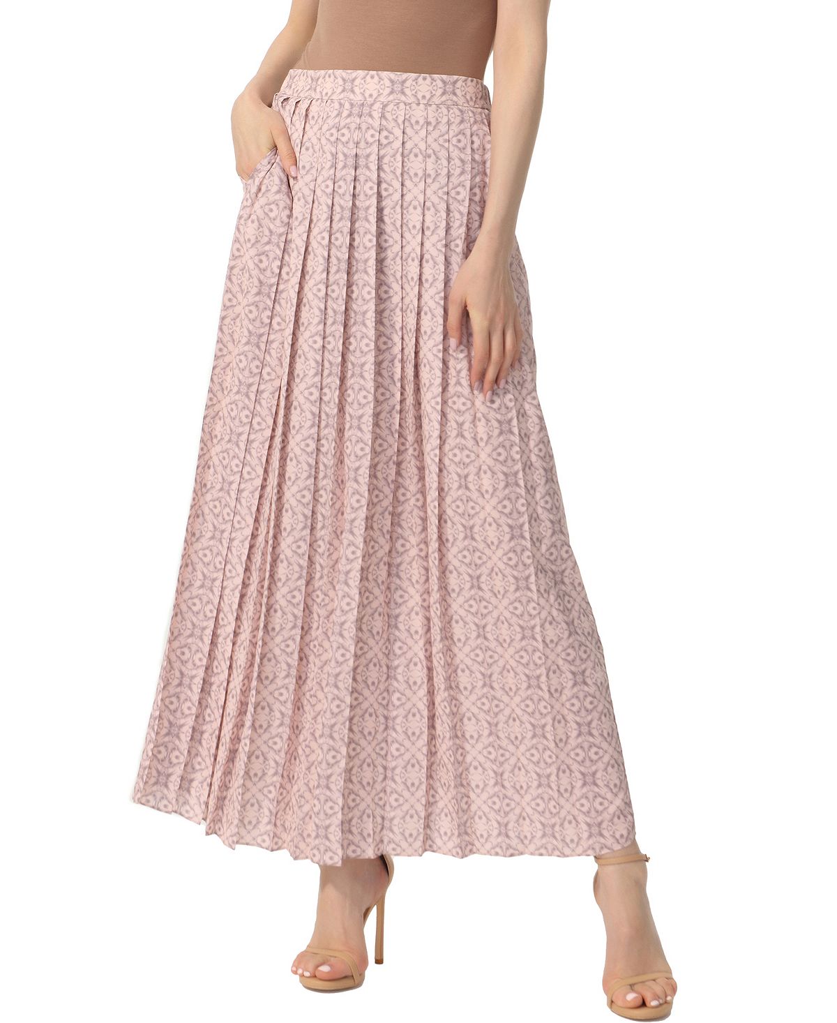 Женская длинная юбка со складками и принтом kimi + kai