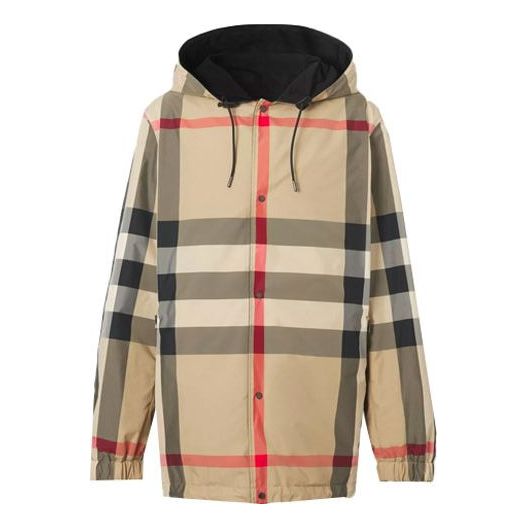 цена Куртка Men's Burberry Double Sided Classic Plaid Hooded Jacket Beige, цвет creamy