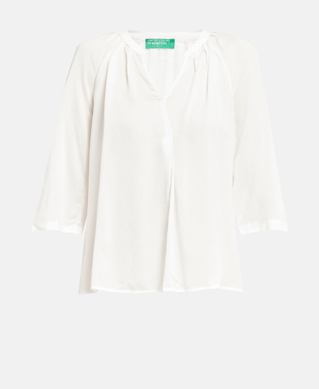 

Рубашка блузка United Colors of Benetton, белый