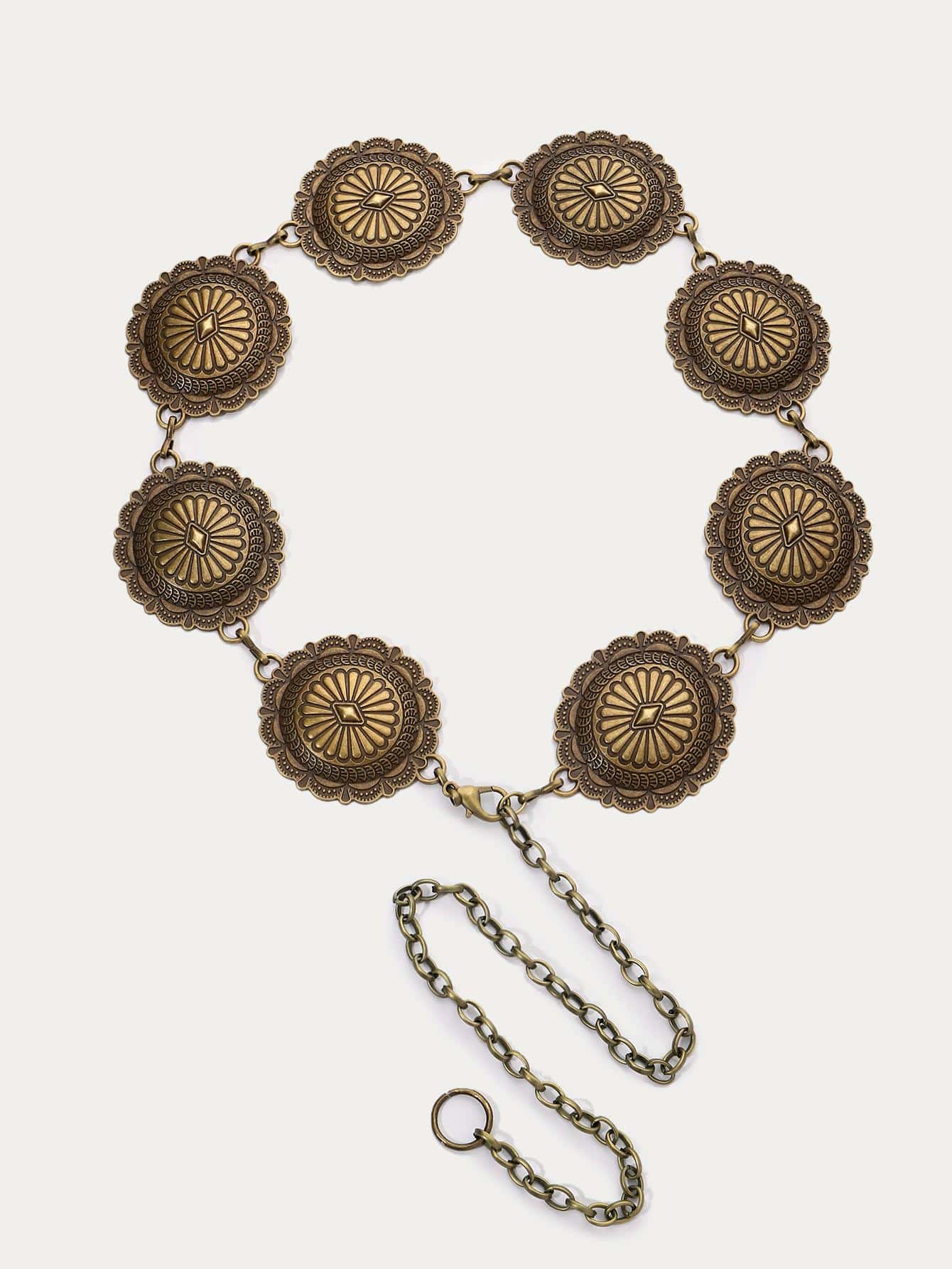 цена 1 шт. женский круглый декор, винтажный пояс-цепочка для украшения платья, бронза