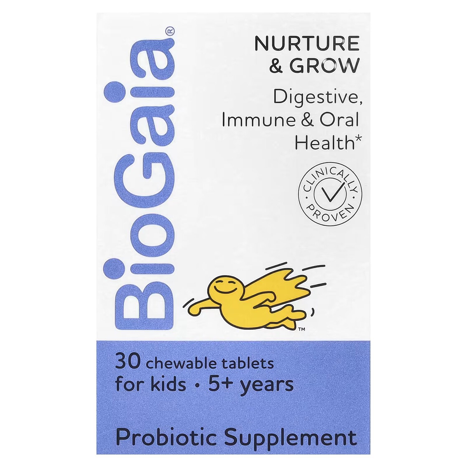 

Nurture & Grow, для детей от 5 лет, 30 жевательных таблеток Biogaia
