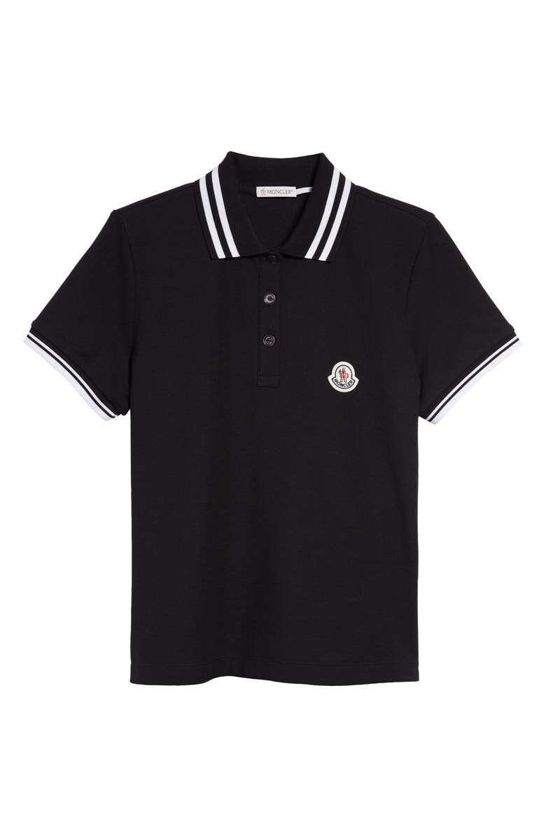 

Поло из пике с наконечниками MONCLER, черный