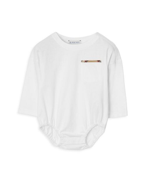 

Боди унисекс с клетчатой отделкой – для малышей Burberry, цвет White