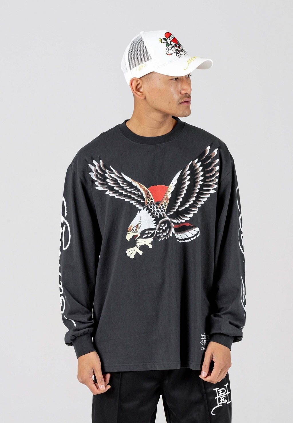 

Топ с длинными рукавами Ed Hardy, антрацит