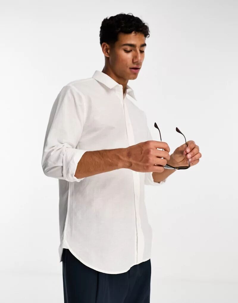

Белая льняная рубашка Ben Sherman