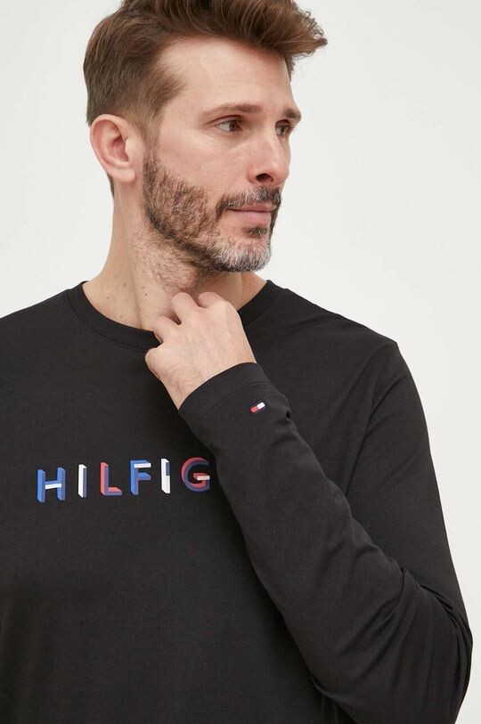 

Хлопковая рубашка с длинными рукавами Tommy Hilfiger, черный