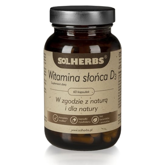 Solherbs, Витамин D3 60 капсул