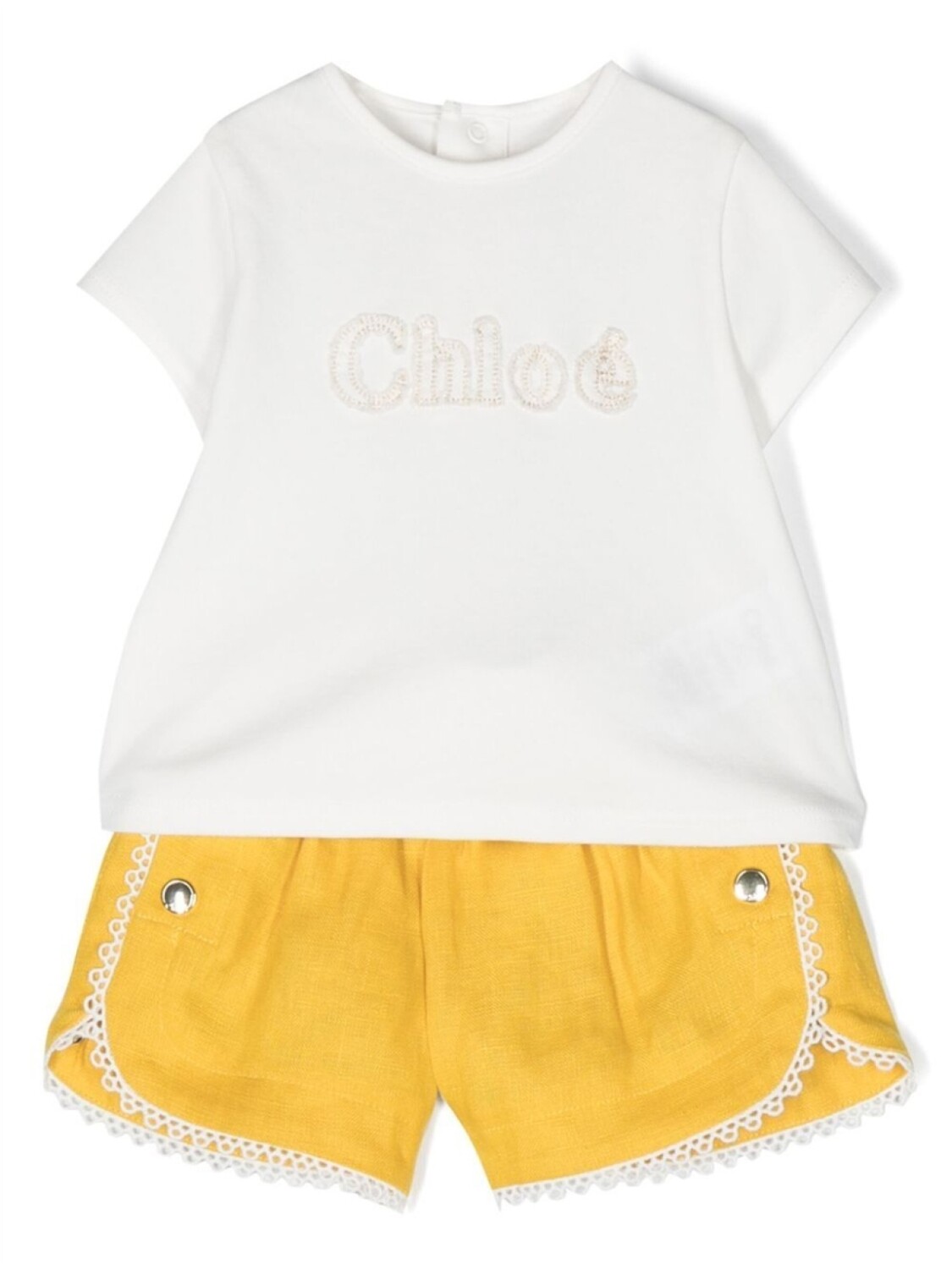 

Шорты с ажурной отделкой Chloé Kids, желтый
