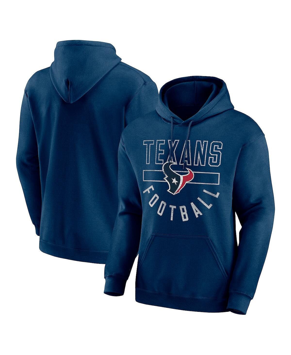 

Мужской темно-синий пуловер с капюшоном с логотипом Houston Texans Bubble Screen Fanatics