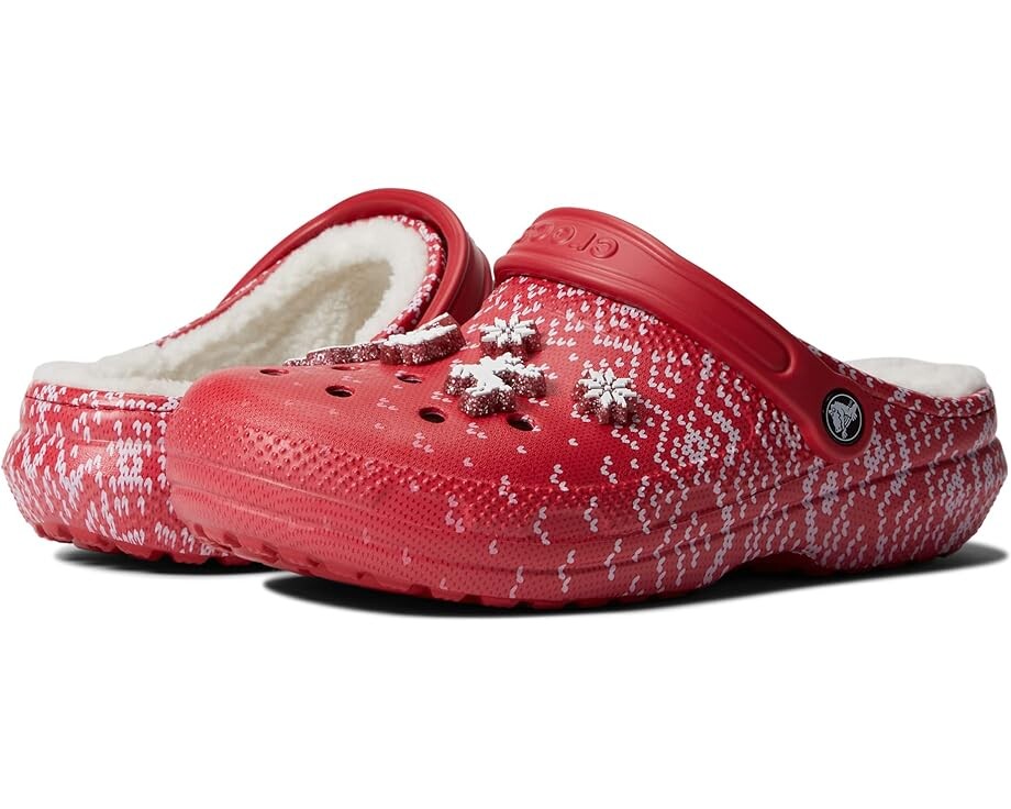

Сабо Crocs Classic Lined Holiday Charm Clog, цвет Red/White